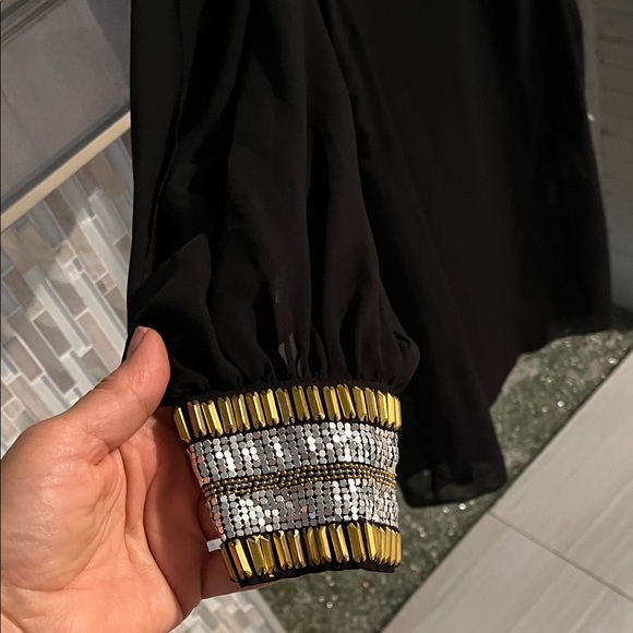 bebe black dress with gold The Hutton Oversized Shirt